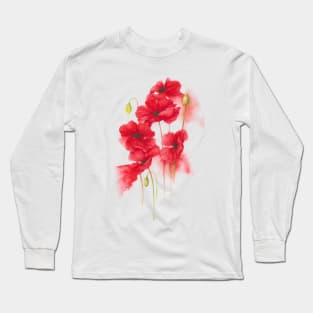 Red Flower Cute GreenLife Long Sleeve T-Shirt